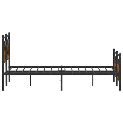Bed Frame without Mattress Smoked Oak 140x190 cm Engineered Wood