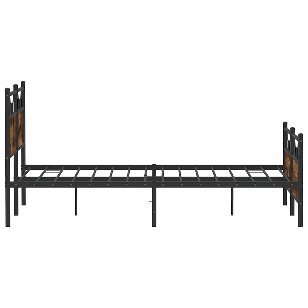 Bed Frame without Mattress Smoked Oak 140x200 cm Engineered Wood