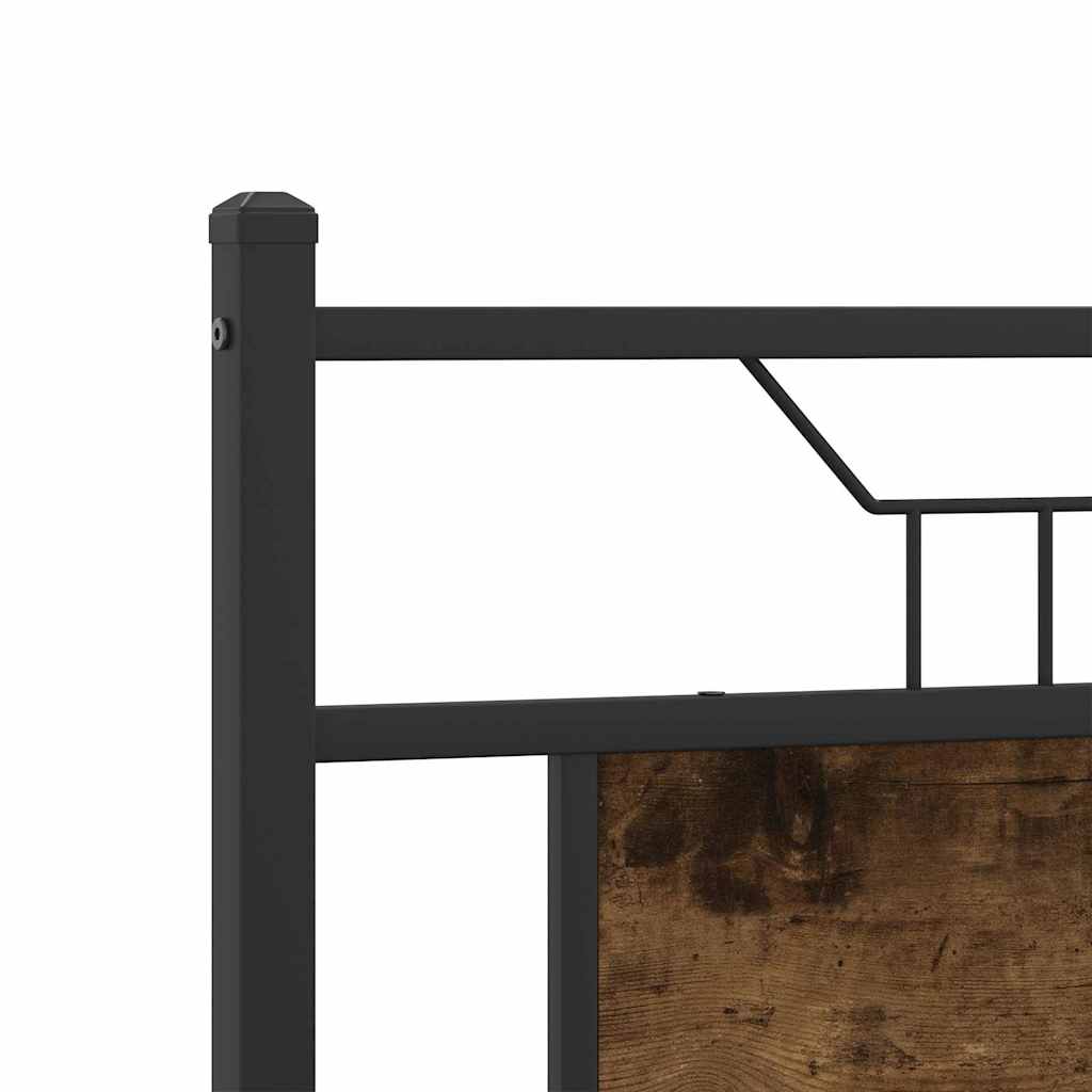 Bed Frame without Mattress Smoked Oak 140x200 cm Engineered Wood