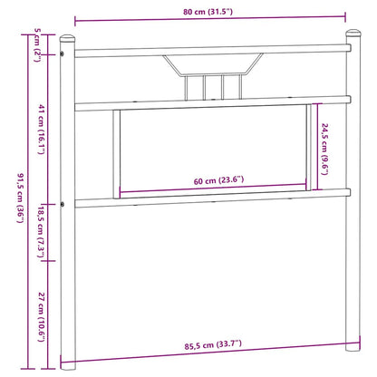Replace Headboard Smoked Oak 80 cm Engineered Wood and Steel