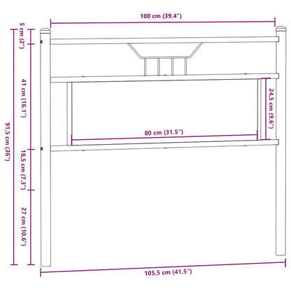 Replace Headboard Smoked Oak 100 cm Engineered Wood and Steel