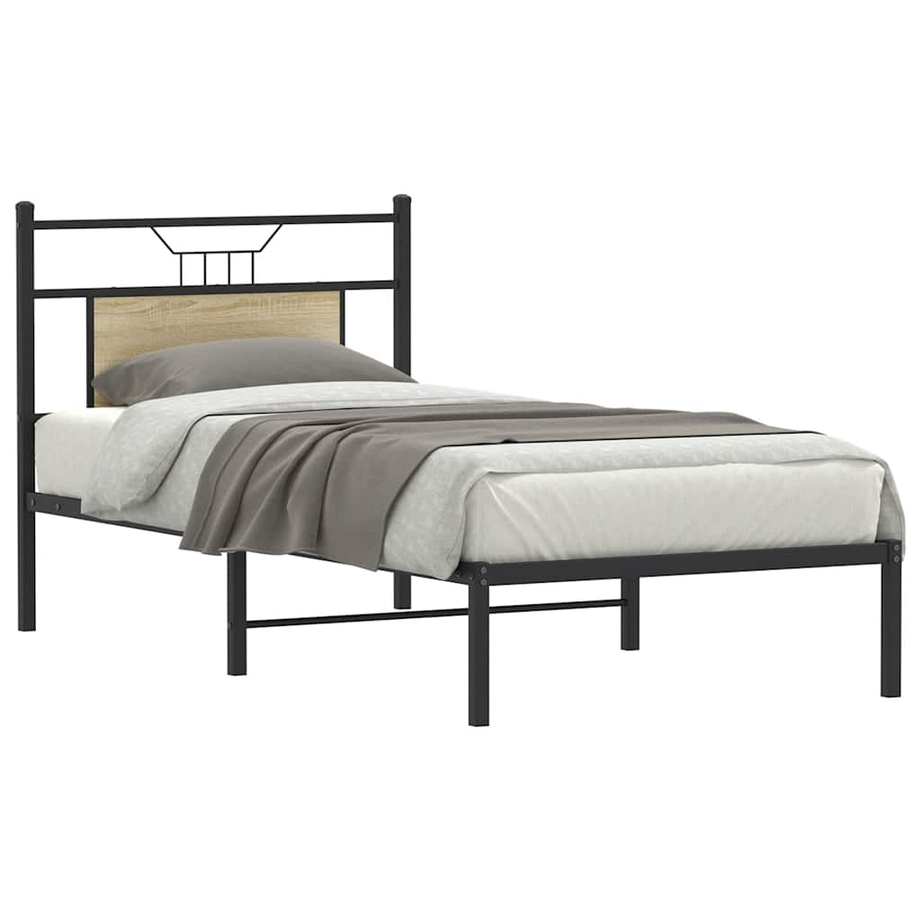Bed Frame without Mattress Sonoma Oak 90x190 cm Single Engineered Wood
