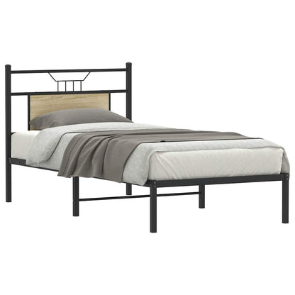Bed Frame without Mattress Sonoma Oak 90x200 cm Engineered Wood
