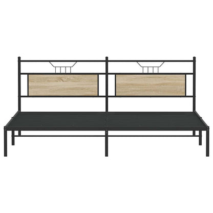 Bed Frame without Mattress Sonoma Oak 193x201 cm Engineered Wood