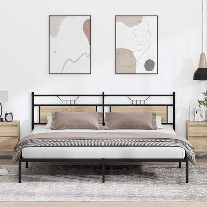 Bed Frame without Mattress Sonoma Oak 193x201 cm Engineered Wood
