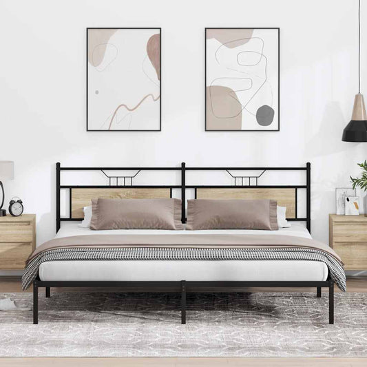 Bed Frame without Mattress Sonoma Oak 193x201 cm Engineered Wood
