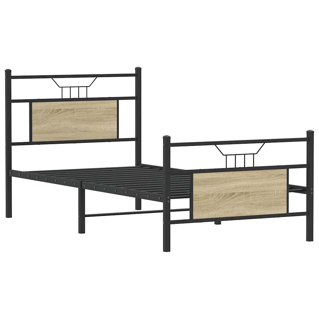 Bed Frame without Mattress Sonoma Oak 90x190 cm Single Engineered Wood