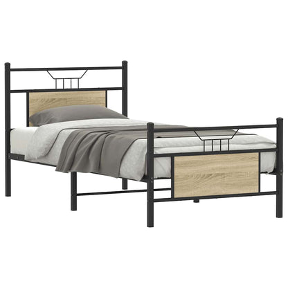 Bed Frame without Mattress Sonoma Oak 90x190 cm Single Engineered Wood