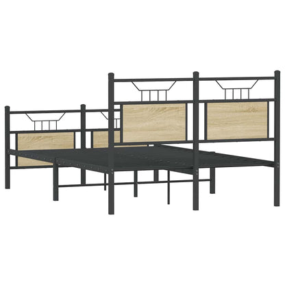 Bed Frame without Mattress Sonoma Oak 120x200 cm Engineered Wood
