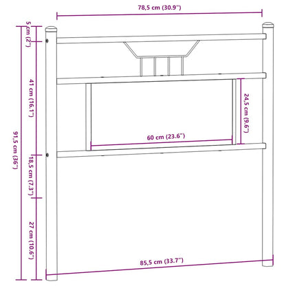 Replace Headboard Sonoma Oak 80 cm Engineered Wood and Steel