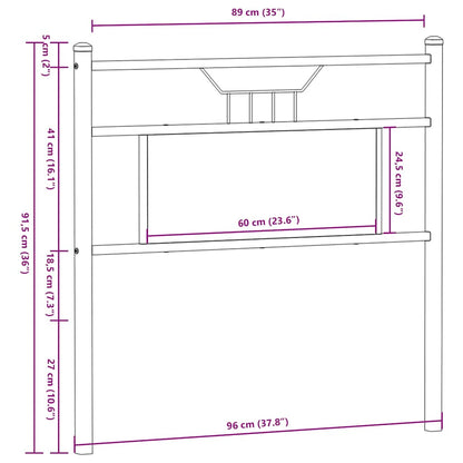 Replace Headboard Sonoma Oak 90 cm Engineered Wood and Steel