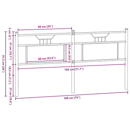 Replace Headboard Sonoma Oak 180 cm Engineered Wood and Steel