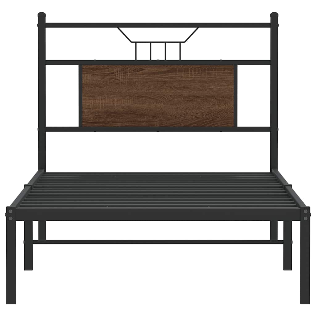 Bed Frame without Mattress Brown Oak 80x200 cm Engineered Wood
