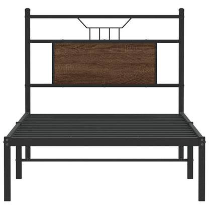 Bed Frame without Mattress Brown Oak 90x190 cm Single Engineered Wood