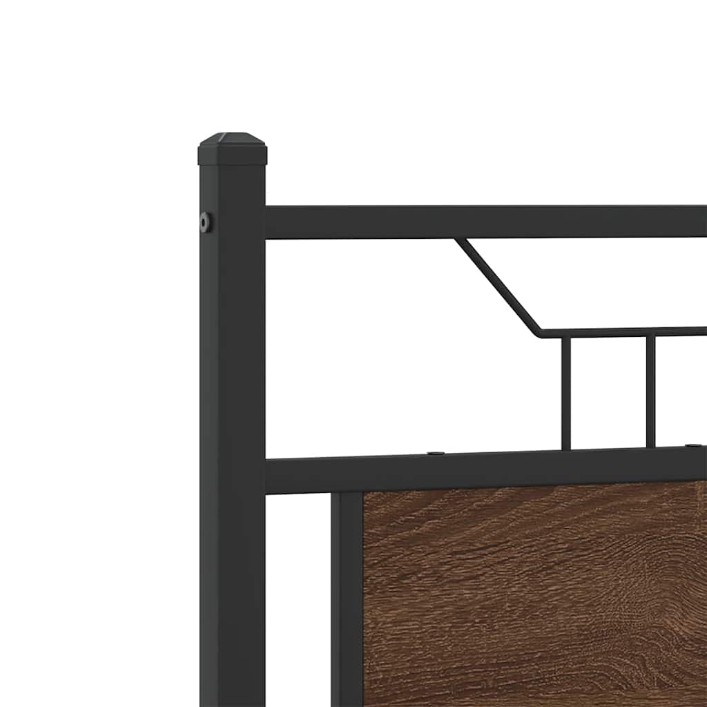 Bed Frame without Mattress Brown Oak 120x190 cm Small Double Engineered Wood
