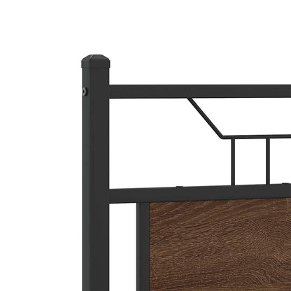 Bed Frame without Mattress Brown Oak 120x190 cm Small Double Engineered Wood