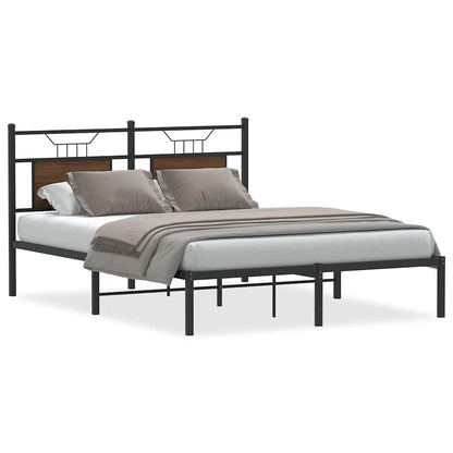 Bed Frame without Mattress Brown Oak 150x200 cm King Size Engineered Wood
