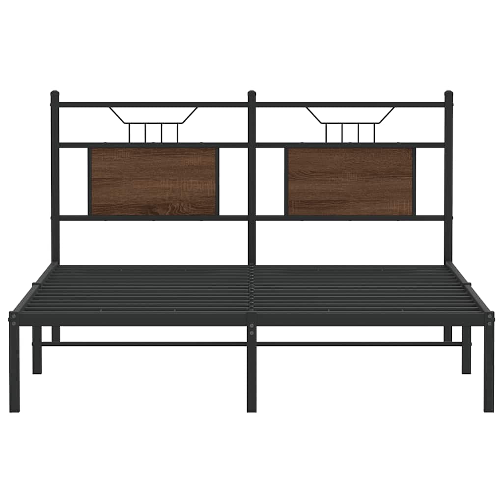 Bed Frame without Mattress Brown Oak 150x200 cm King Size Engineered Wood