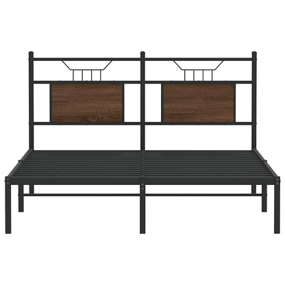 Bed Frame without Mattress Brown Oak 150x200 cm King Size Engineered Wood