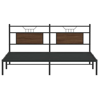 Bed Frame without Mattress Brown Oak 183x213 cm Engineered Wood