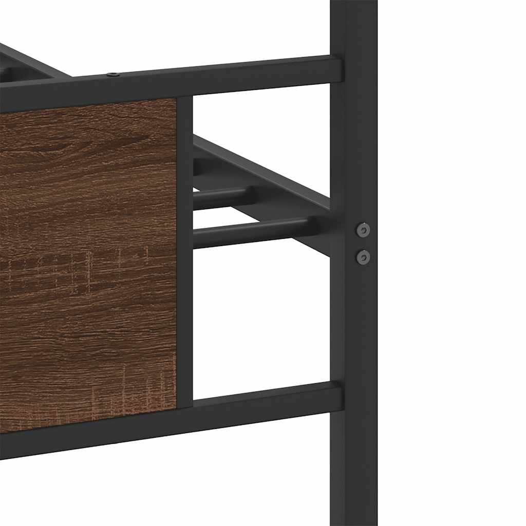 Bed Frame without Mattress Brown Oak 90x190 cm Single Engineered Wood