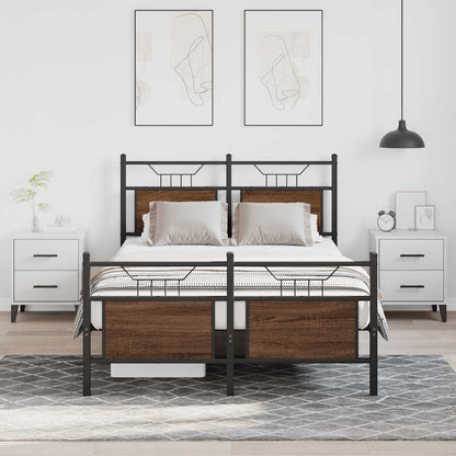 Bed Frame without Mattress Brown Oak 120x200 cm Engineered Wood