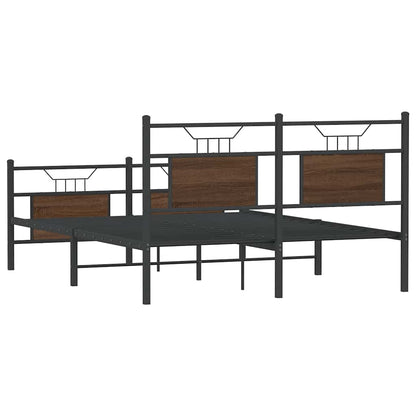 Bed Frame without Mattress Brown Oak 137x190 cm Engineered Wood