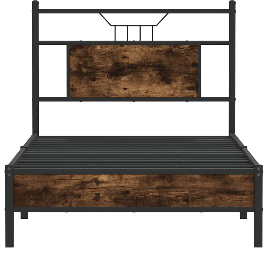 Bed Frame without Mattress Smoked Oak 90x200 cm Engineered Wood