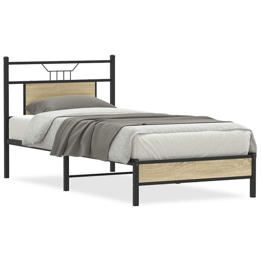 Bed Frame without Mattress Sonoma Oak 90x200 cm Engineered Wood