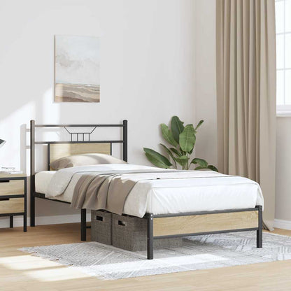 Bed Frame without Mattress Sonoma Oak 90x200 cm Engineered Wood