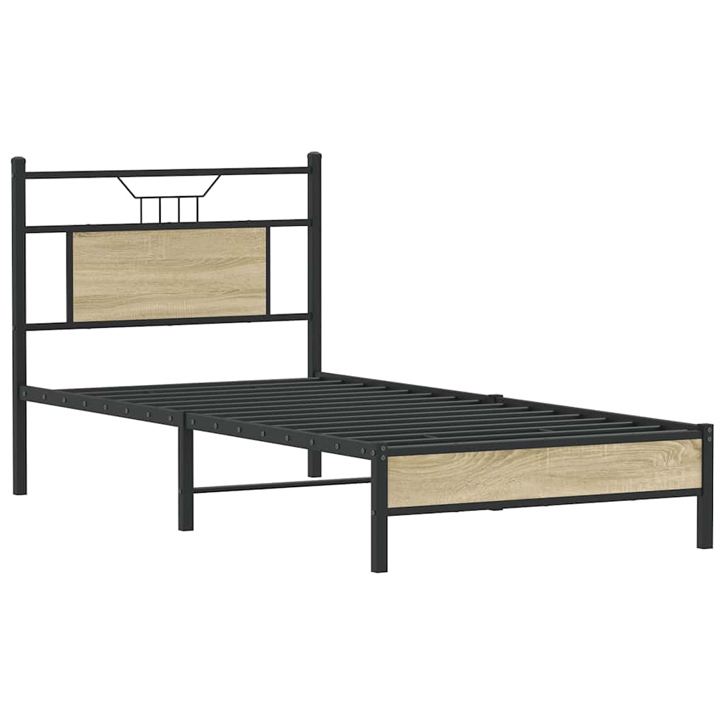 Bed Frame without Mattress Sonoma Oak 90x200 cm Engineered Wood