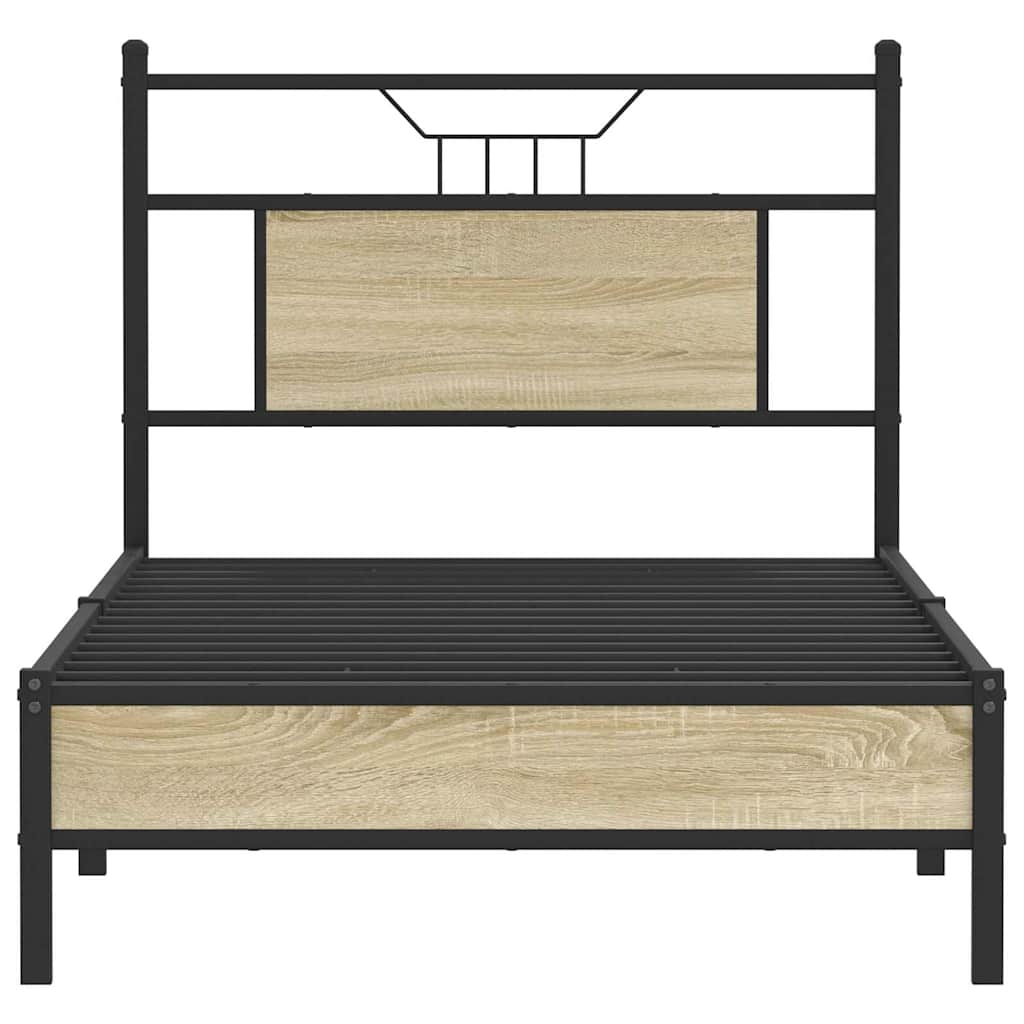 Bed Frame without Mattress Sonoma Oak 90x200 cm Engineered Wood