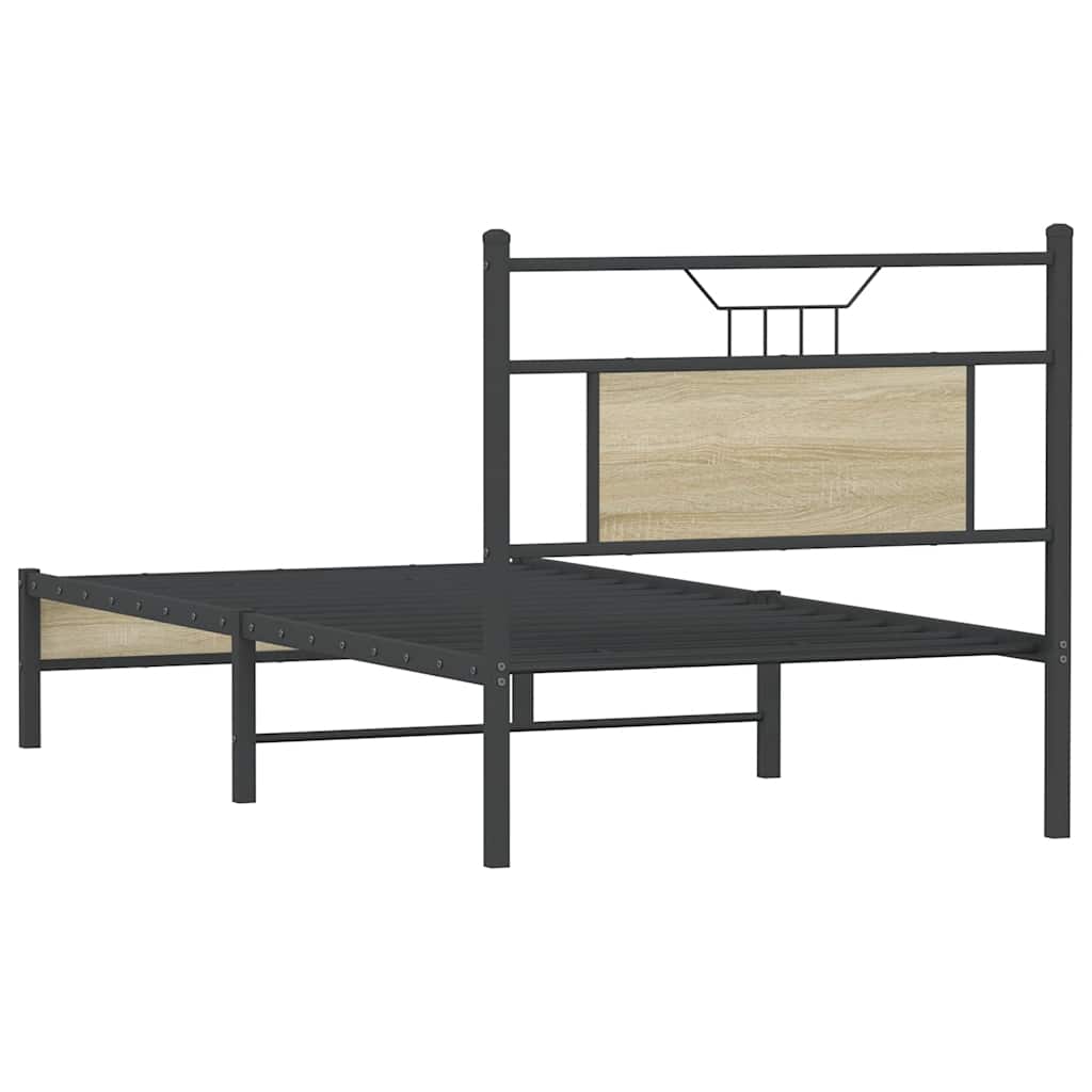 Bed Frame without Mattress Sonoma Oak 90x200 cm Engineered Wood