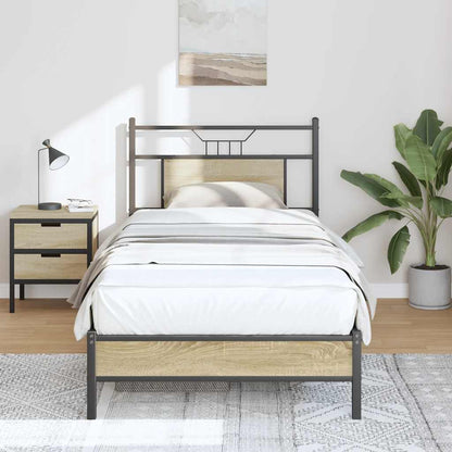Bed Frame without Mattress Sonoma Oak 90x200 cm Engineered Wood