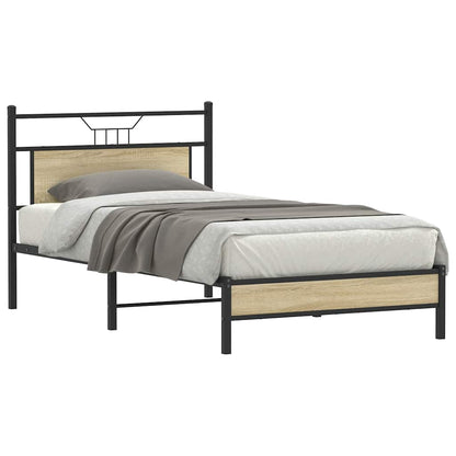 Bed Frame without Mattress Sonoma Oak 100x200 cm Engineered Wood