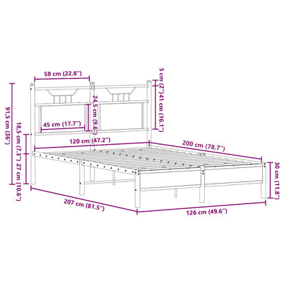 Bed Frame without Mattress Sonoma Oak 120x200 cm Engineered Wood