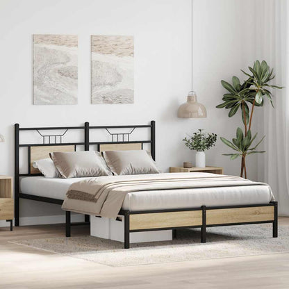 Bed Frame without Mattress Sonoma Oak 140x200 cm Engineered Wood
