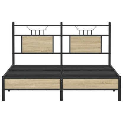 Bed Frame without Mattress Sonoma Oak 140x200 cm Engineered Wood