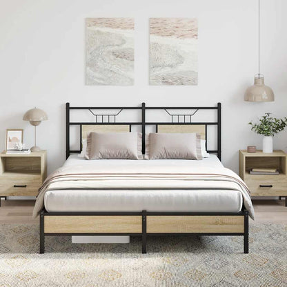 Bed Frame without Mattress Sonoma Oak 140x200 cm Engineered Wood
