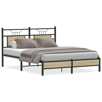 Bed Frame without Mattress Sonoma Oak 150x200 cm King Size Engineered Wood