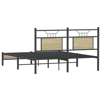 Bed Frame without Mattress Sonoma Oak 150x200 cm King Size Engineered Wood