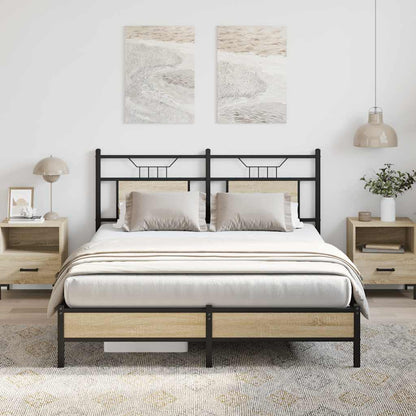 Bed Frame without Mattress Sonoma Oak 150x200 cm King Size Engineered Wood