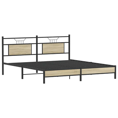 Bed Frame without Mattress Sonoma Oak 183x203 cm Engineered Wood