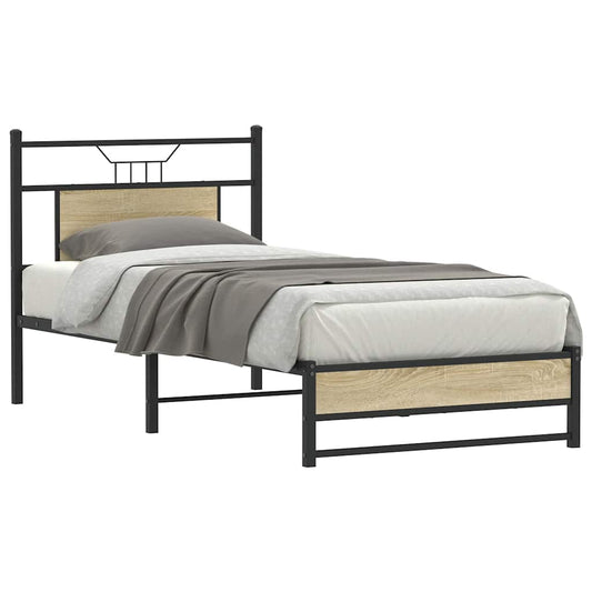 Bed Frame without Mattress Sonoma Oak 90x190 cm Single Engineered Wood