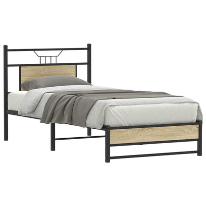 Bed Frame without Mattress Sonoma Oak 90x200 cm Engineered Wood