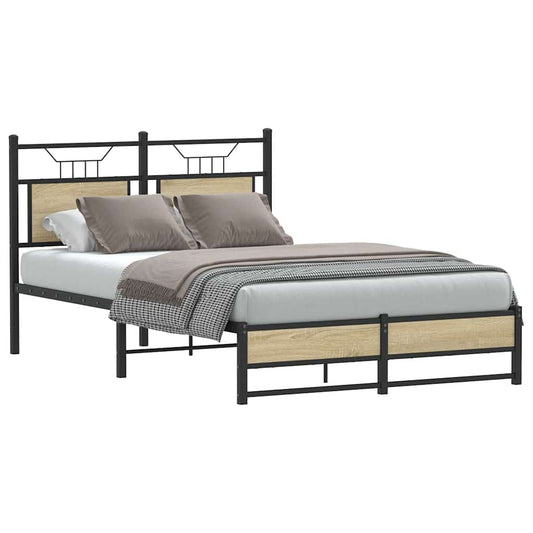Bed Frame without Mattress Sonoma Oak 120x200 cm Engineered Wood