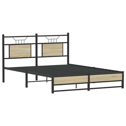 Bed Frame without Mattress Sonoma Oak 140x200 cm Engineered Wood