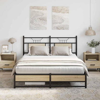 Bed Frame without Mattress Sonoma Oak 140x200 cm Engineered Wood