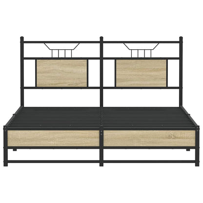 Bed Frame without Mattress Sonoma Oak 140x200 cm Engineered Wood