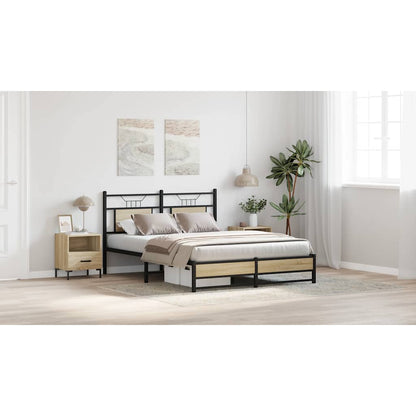 Bed Frame without Mattress Sonoma Oak 150x200 cm King Size Engineered Wood